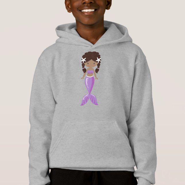 Afrikansk Sjöjungfru, Cute Sjöjungfru, Svan T Shirt (Framsida)