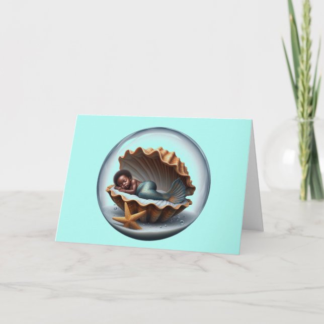 Afrikansk Sjöjungfru-kort för Baby Tack Kort (Framsida)