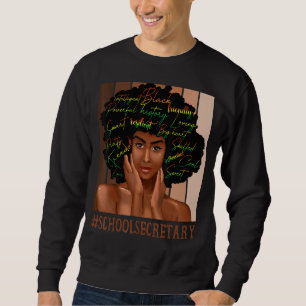 Afrikansk skolsekreterare Messy Bun Black Lång Ärmad Tröja