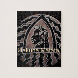 Afrikansk skönhet: stamkonsten Bongo Maasai Porträ Pussel