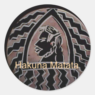 Afrikansk skönhet: stamkonsten Bongo Maasai Porträ Runt Klistermärke