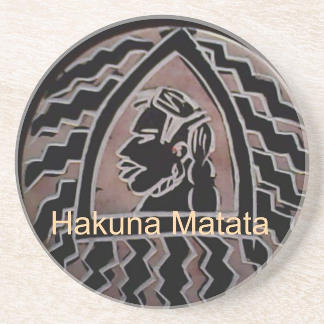 Afrikansk skönhet: stamkonsten Bongo Maasai Porträ Underlägg Sandsten (Framsidan)