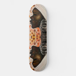 Afrikansk skönhet - vattenfärgning - mini skateboard bräda 18,5 cm