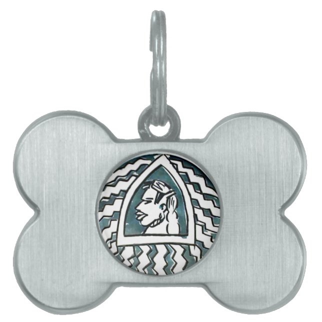 Afrikansk skönhetsinsats Bongo Maasai Porträtt-sta ID-bricka Husdjur (Framsidan)