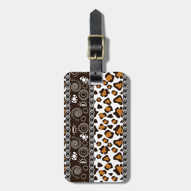 Afrikansk skrift med cheetah skin mönster bagagebricka (Vertikal Framsida)