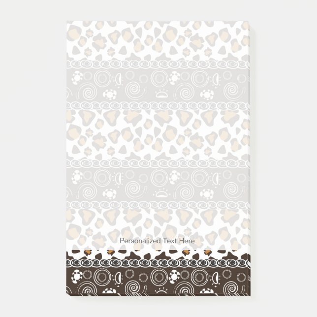 Afrikansk skrift med cheetah skin mönster post-it block (Framsida)