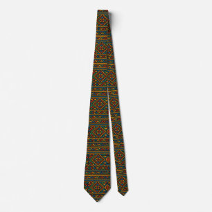 Afrikansk slips, Färgrik geometrisk halsduk Slips
