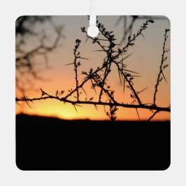 Afrikansk solnedgång med torny acacia träd silhuet julgransdekoration