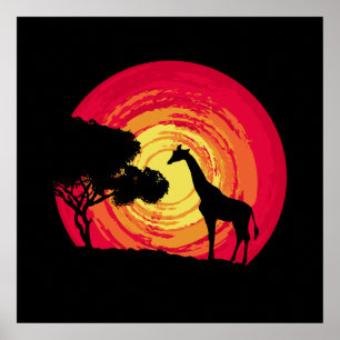 Afrikansk solnedgång poster