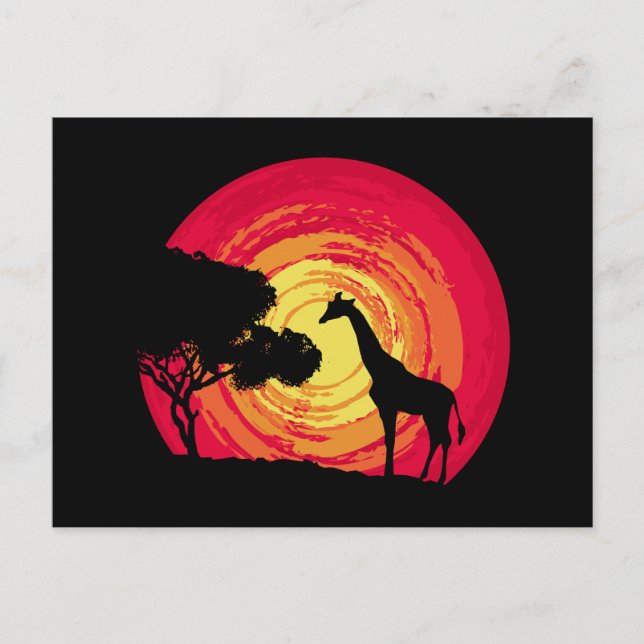 Afrikansk solnedgång vykort (Framsida)