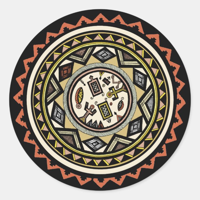 Afrikansk sprit runt klistermärke (Framsida)