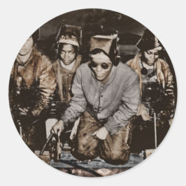 Afrikansk stålarbetare WWII Runt Klistermärke