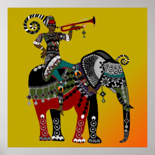 afrikansk stam- affisch för elefant för