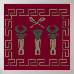 afrikansk stam krigares ritual poster