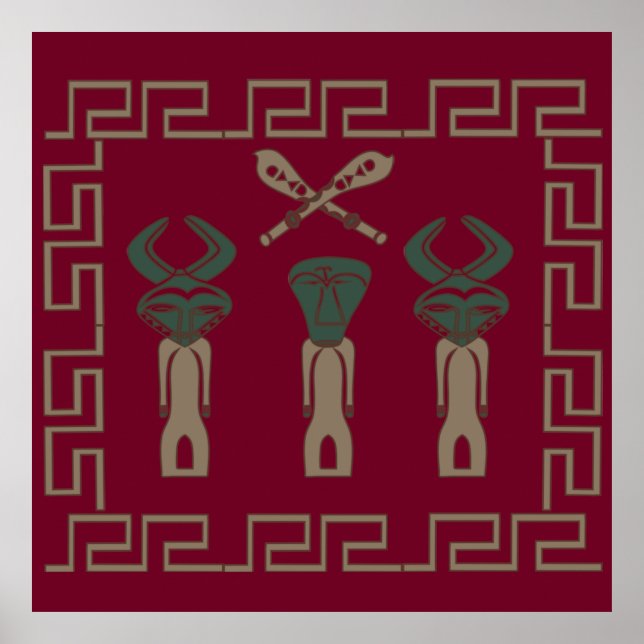 afrikansk stam krigares ritual poster (Framsidan)