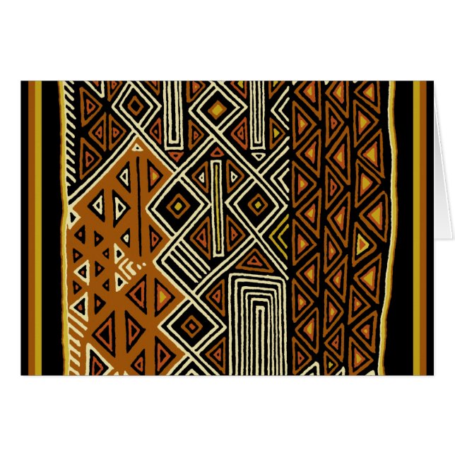 Afrikansk Stam Kuba Design Hälsningskort (Framsidan Horizontal)