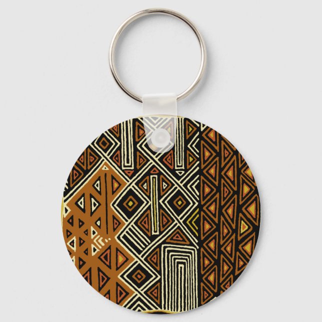 Afrikansk Stam Kuba Design Nyckelring (Framsida)