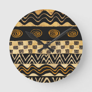Afrikansk Stam Shaman Design Rund Klocka