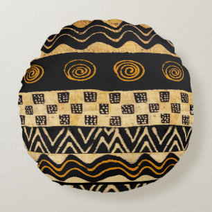 Afrikansk Stam Shaman Design Rund Kudde