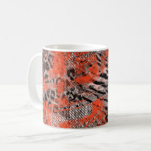 Afrikansk, stam. Svart, rött, grått. Kaffemugg