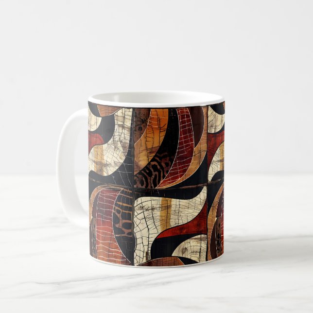 Afrikansk stamfisk Mönster-kaffe Mugg (Framsida vänster)