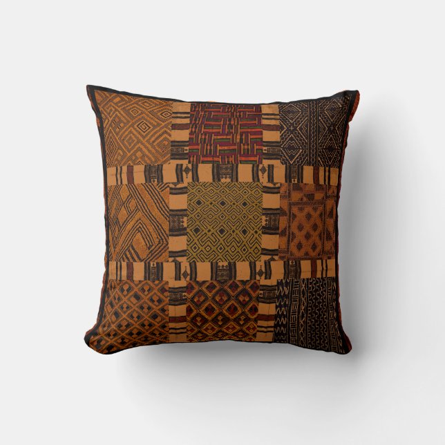 Afrikansk stamkollage Pillow Cushion Kudde (Framsida)
