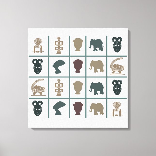 Afrikansk stamkonst för abstrakt canvastryck (Framsida)