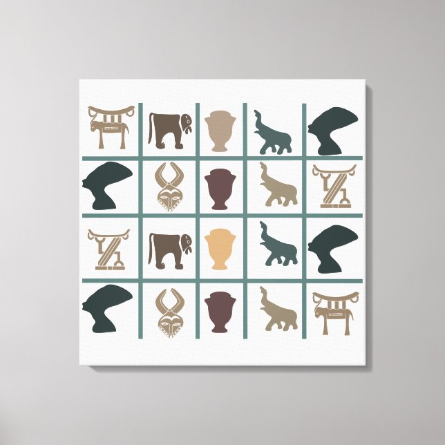 Afrikansk stamkonst för abstrakt canvastryck (Framsida)