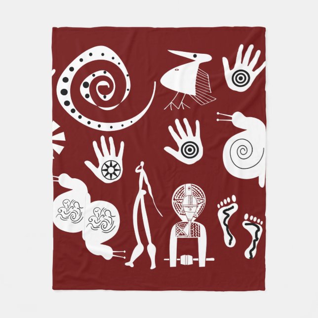 Afrikansk stamkonst för abstrakt fleecefilt (Framsidan)