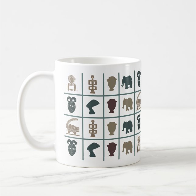 Afrikansk stamkonst för abstrakt kaffemugg (Vänster)
