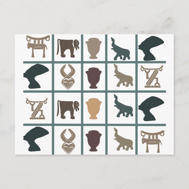 Afrikansk stamkonst för abstrakt vykort (Framsida)