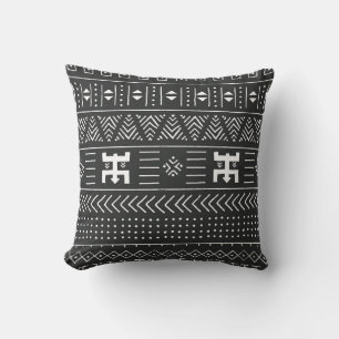 Afrikansk stamkonst: Geometric Black & White Kudde