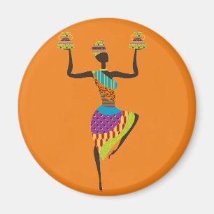 Afrikansk stamkonst i dam magnet