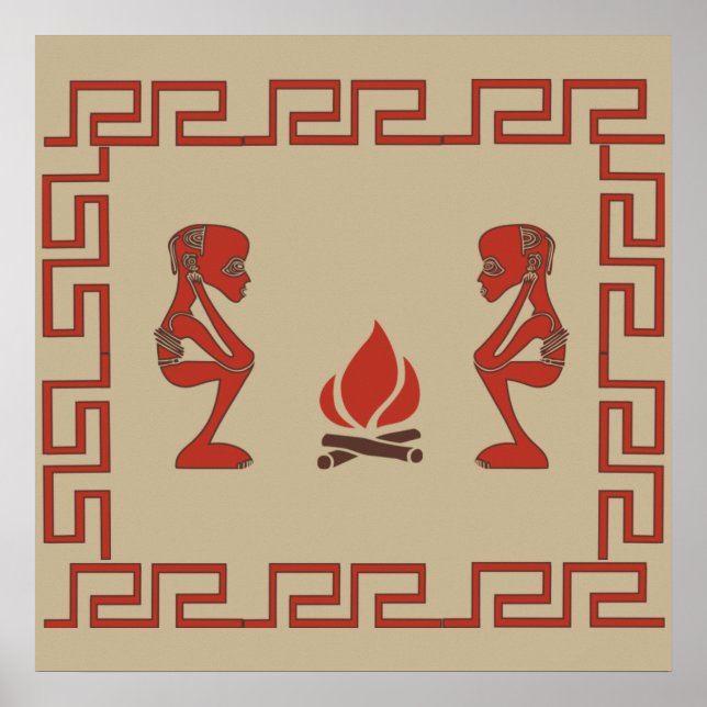 afrikansk stamkrigares ritual poster (Framsidan)