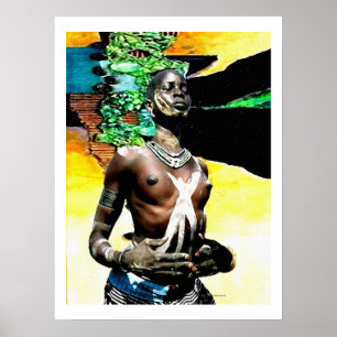 Afrikansk stamkvinna poster