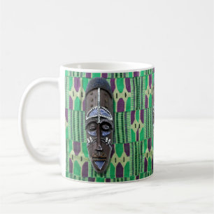 Afrikansk stammask, Grönt Blue Lila Coffee Mugg