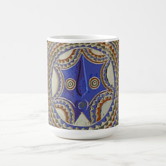 Afrikansk stammask kaffemugg (Center)
