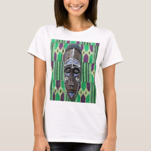 Afrikansk stammask Kente Trasa Mönster T-Shirt