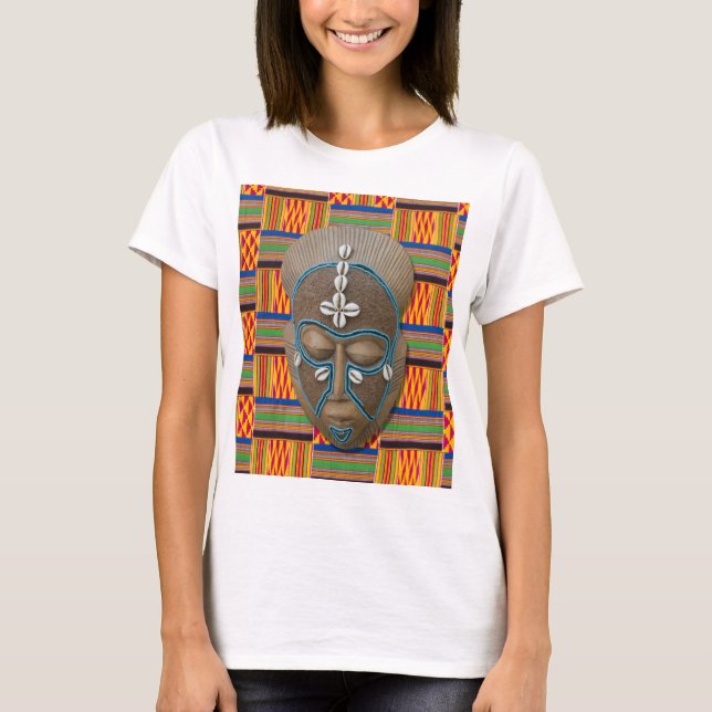 Afrikansk stammask Kente Trasa T-Shirt (Framsida)