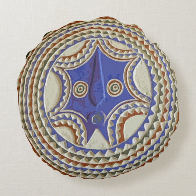 Afrikansk stammask rund kudde (Baksidan)