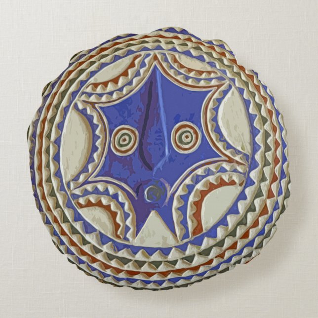 Afrikansk stammask rund kudde (Baksidan)