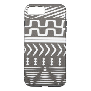 Afrikansk stammudcloth Grått Leather-utseende