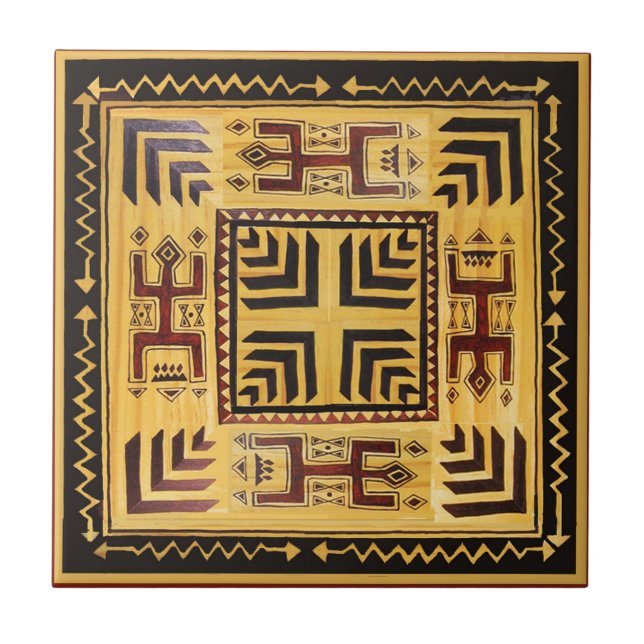 Afrikansk stamsprit kakelplatta (Framsidan)