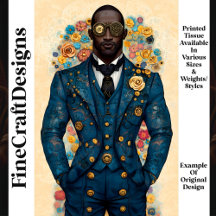Afrikansk Steampunk Male Blue Outfit P9 Decoupage