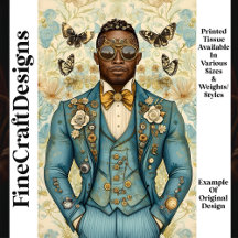 Afrikansk Steampunk Male Blue P8 Decoupage