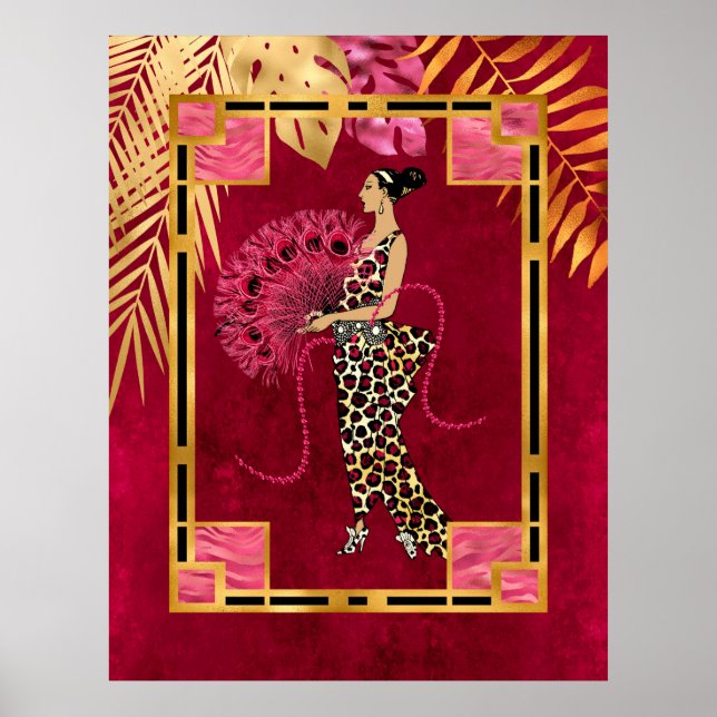 Afrikansk Stil Art Deco Poster (Framsidan)