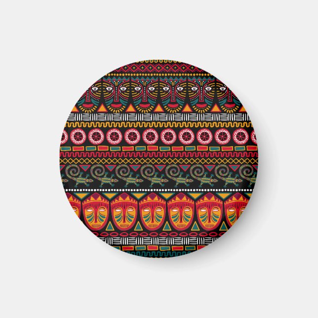 Afrikansk Stil: Dekorativ Mönster-glädje. Magnet (Framsidan)