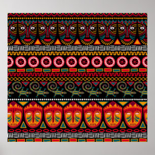 Afrikansk Stil: Dekorativ Mönster-glädje. Poster
