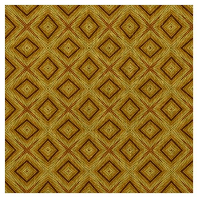 Afrikansk stil, geometrisk mönster brun och senap tyg (Prov)
