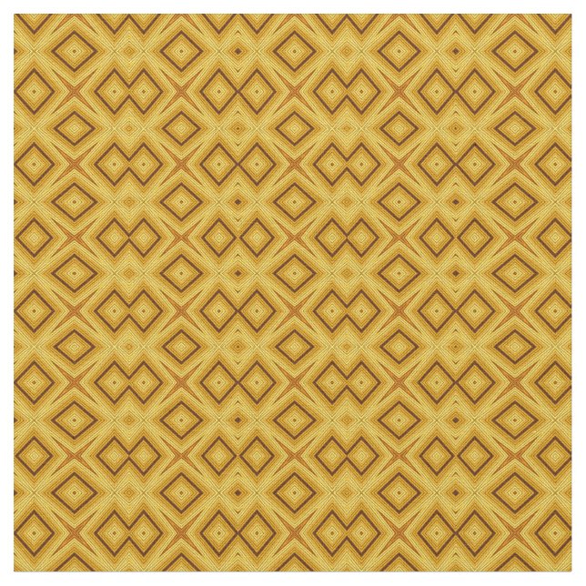 Afrikansk stil, geometrisk mönster brun och senap tyg (Närbild)